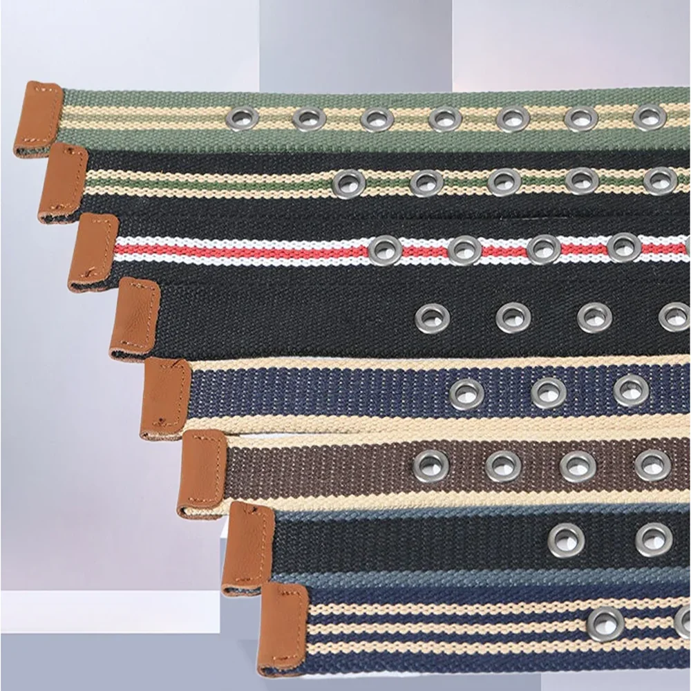3.5cm New Style Pin Buckle Canvas Belt Men's Women's Woven Belt Young Student Jeans Belts for Men Luxury Designer Brand Belt