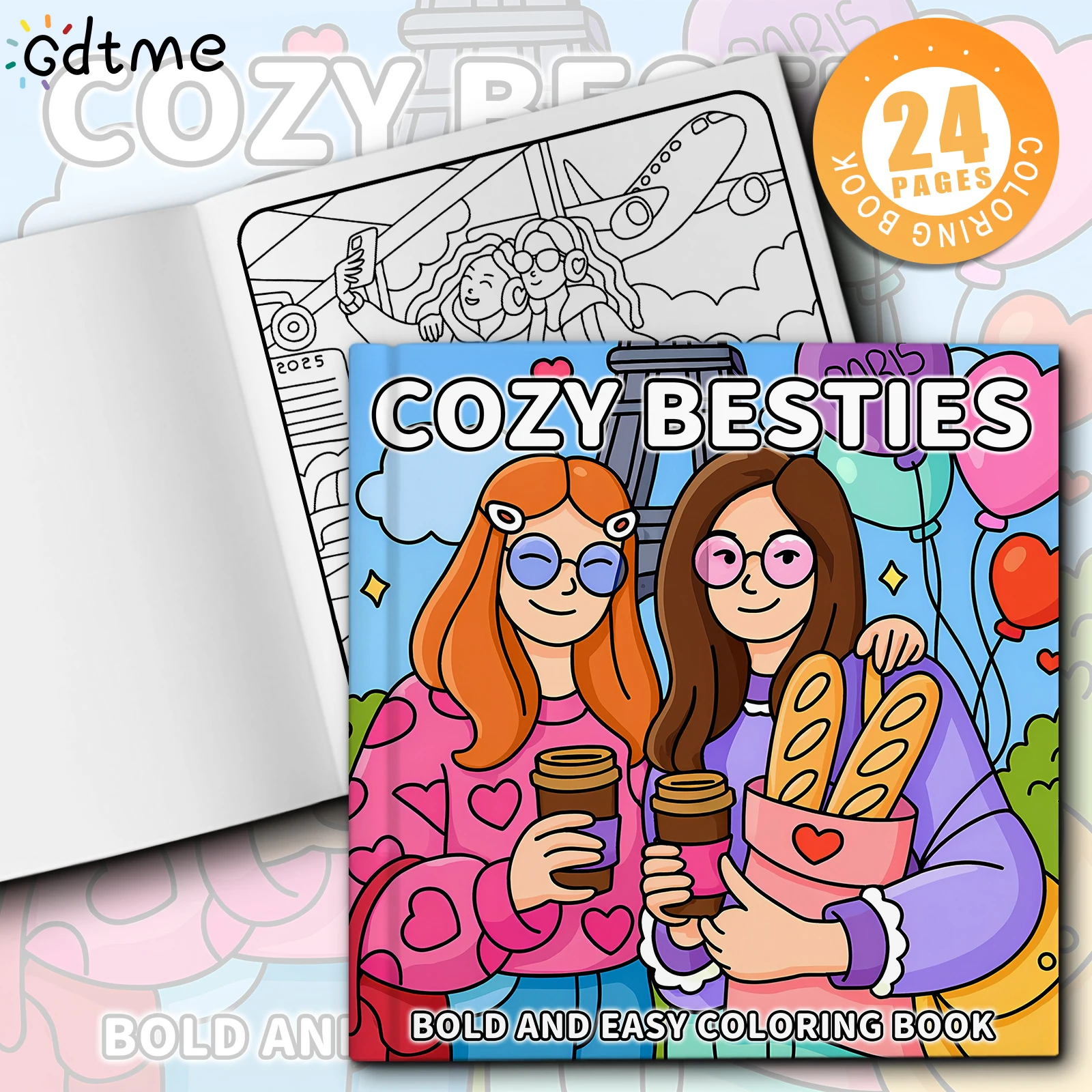 COZY BESTIES: Coloring Book for Adults And Teens Featuring Cute Cozy Daily Activities for Relaxation DIY Painting Drawing Gift