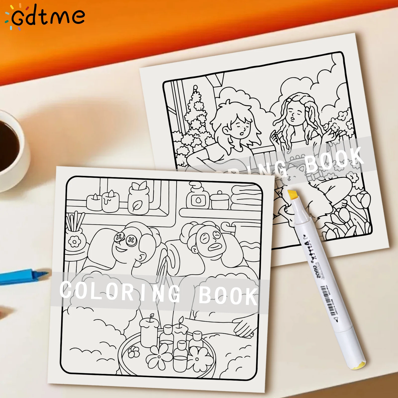 COZY BESTIES: Coloring Book for Adults And Teens Featuring Cute Cozy Daily Activities for Relaxation DIY Painting Drawing Gift