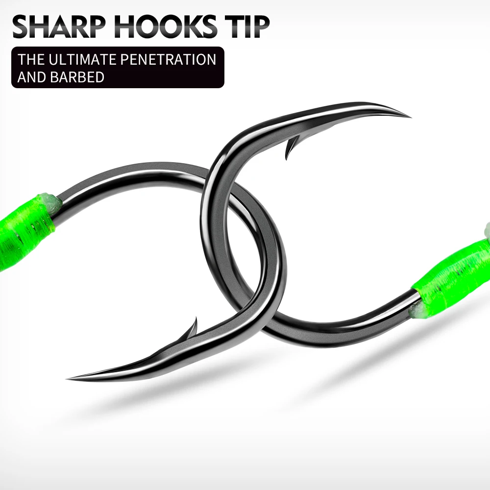 Proberos 5PCS Super Heavy Duty Ironplate Single Big Hook, Jigging Assist Saltwater Hooks