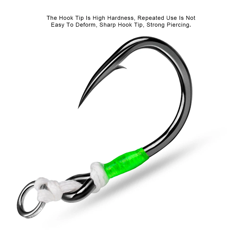 Proberos 5PCS Super Heavy Duty Ironplate Single Big Hook, Jigging Assist Saltwater Hooks