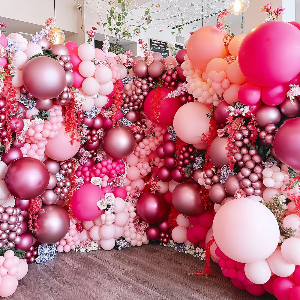 5/10/12inch Metallic Pink Blue Balloons Chrome Hot Pink Rose Gold Balloon Baby Shower Boy Girl Birthday Wedding Party Decoration