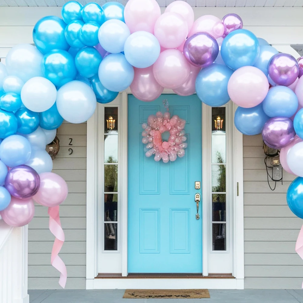 5/10/12inch Metallic Pink Blue Balloons Chrome Hot Pink Rose Gold Balloon Baby Shower Boy Girl Birthday Wedding Party Decoration