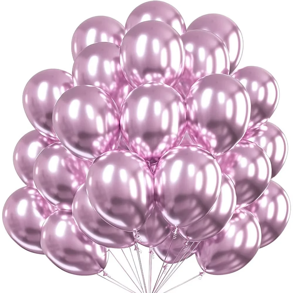 5/10/12inch Metallic Pink Blue Balloons Chrome Hot Pink Rose Gold Balloon Baby Shower Boy Girl Birthday Wedding Party Decoration