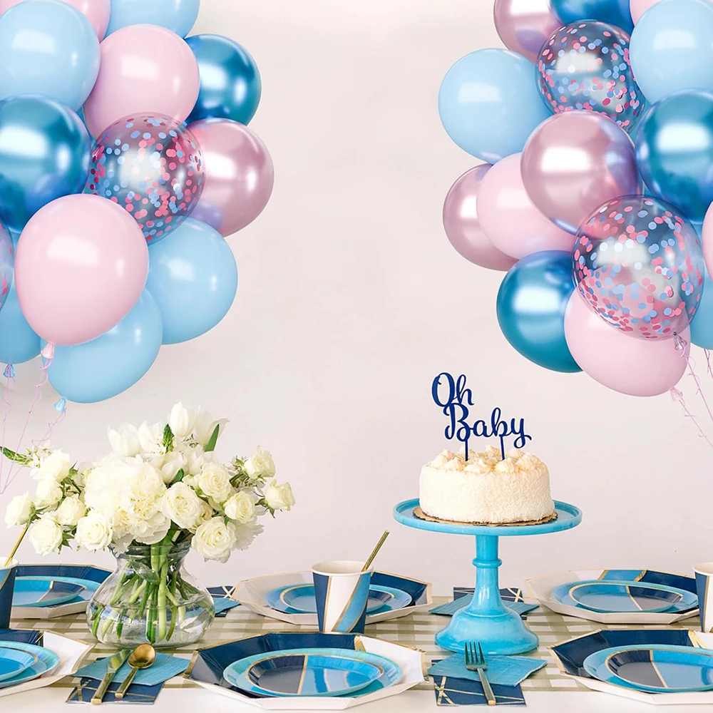 5/10/12inch Metallic Pink Blue Balloons Chrome Hot Pink Rose Gold Balloon Baby Shower Boy Girl Birthday Wedding Party Decoration