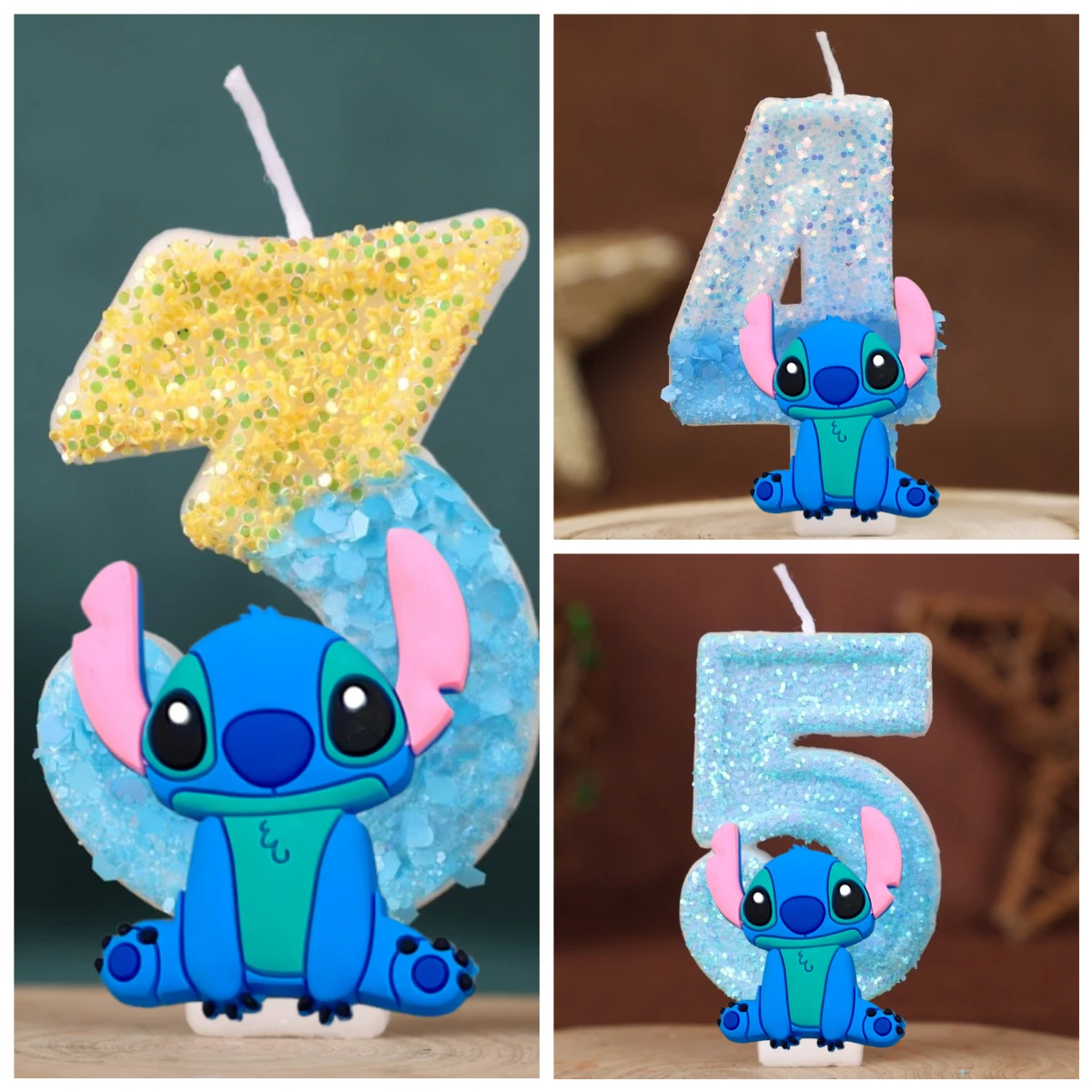 Interstellar Alien Dog Baby Digital Candle Number 0-9 Kids Birthday Cake Decoration Supplies Cartoon Party Accessories Supplies