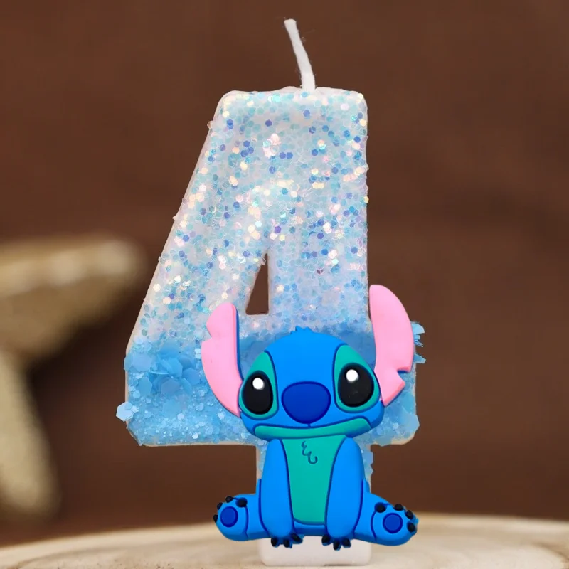 Interstellar Alien Dog Baby Digital Candle Number 0-9 Kids Birthday Cake Decoration Supplies Cartoon Party Accessories Supplies