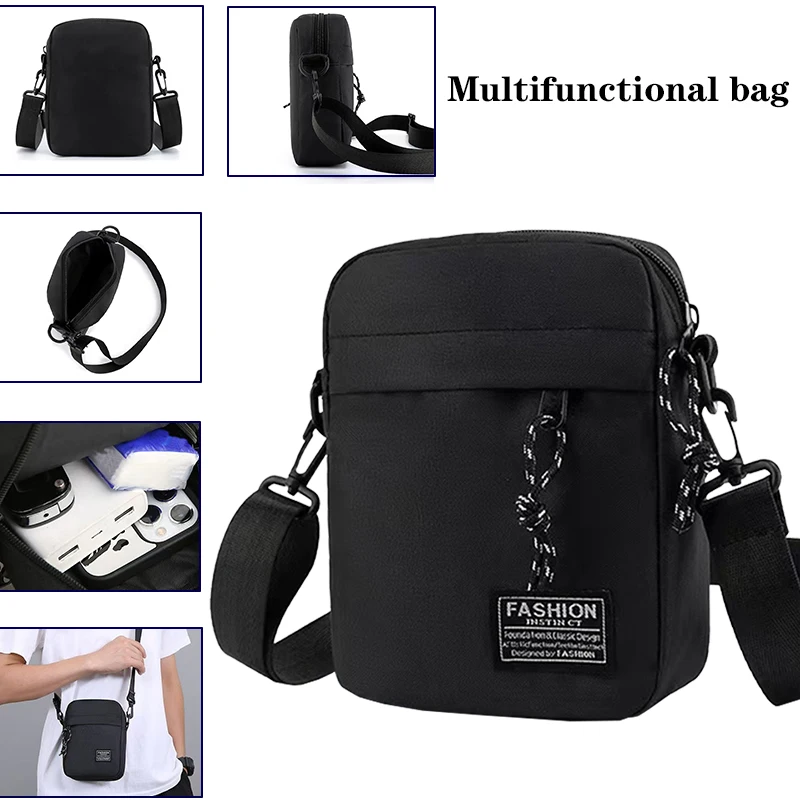 Men's Bag, Available in Single Shoulder or Cross-Body Design, Suitable for Daily Use during School Made of Nylon Material