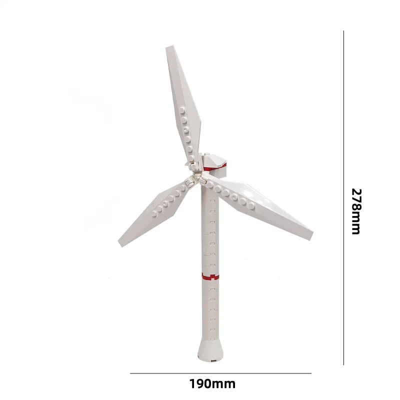 Windmill Model Building Blocks Wind Turbine MOC Assembled Small Particle Bricks DIY Children Toys Gifts