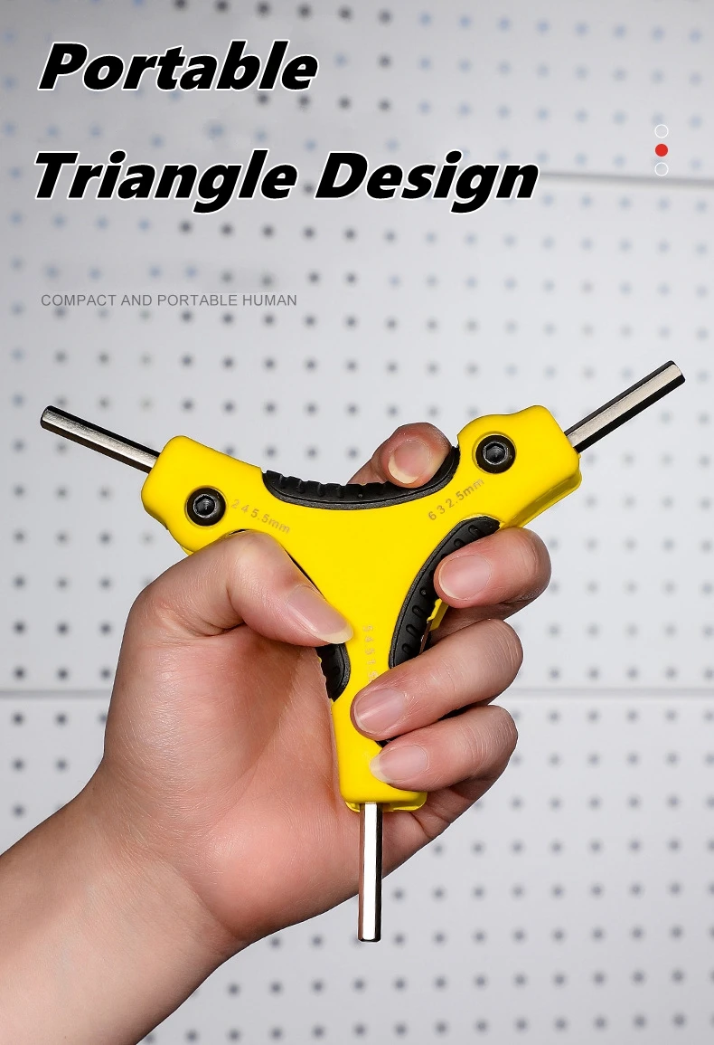 9 in 1 Folding Hex Key Set, Portable Allen Key With Ergonomic Handle,Metric (1.5mm, 2mm, 2.5mm, 3mm, 4mm, 4.5mm, 5mm, 5.5mm,6mm)