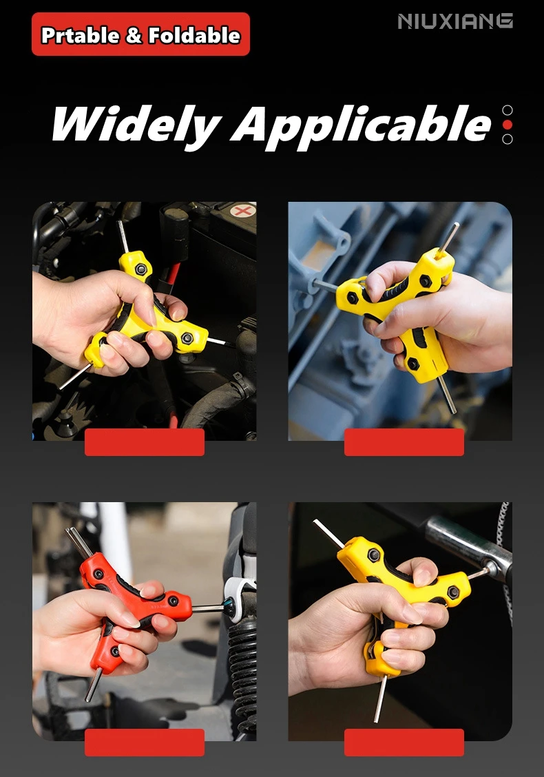 9 in 1 Folding Hex Key Set, Portable Allen Key With Ergonomic Handle,Metric (1.5mm, 2mm, 2.5mm, 3mm, 4mm, 4.5mm, 5mm, 5.5mm,6mm)