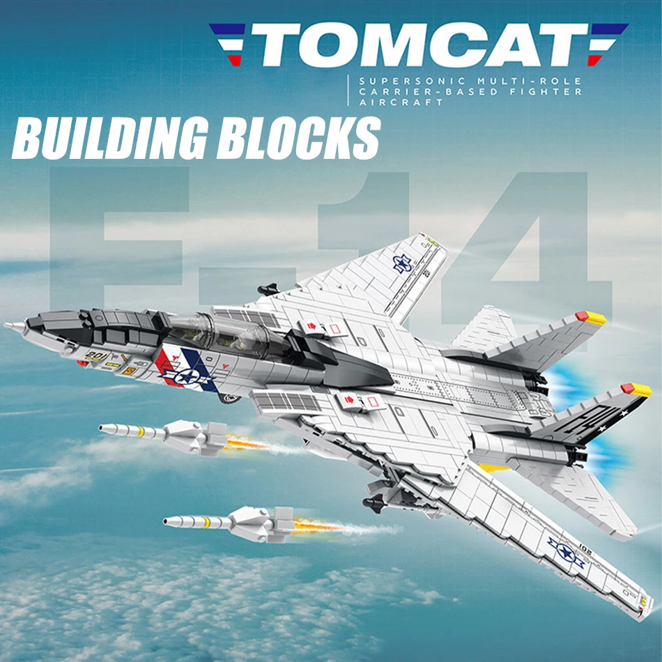 MOC Military Series Jump Jets F14 F16 F18 F22 F35 Aircraft Building Blocks War Fighter Model Bricks Toys For Childrens Boy Gifts
