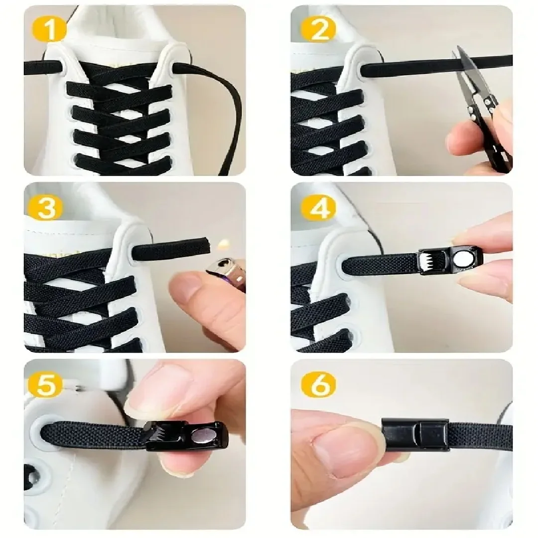 Magnetic Lock Shoelaces Without Ties Flat Elastic Laces Sneakers Boots No Tie Shoelace Rubber Bands for Shoes Accessories