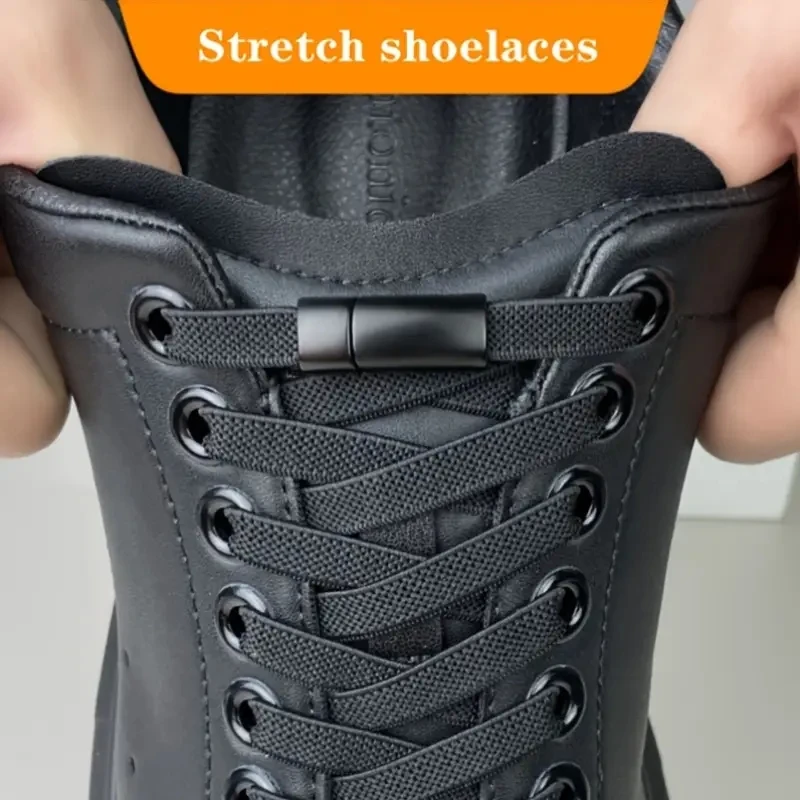 Magnetic Lock Shoelaces Without Ties Flat Elastic Laces Sneakers Boots No Tie Shoelace Rubber Bands for Shoes Accessories