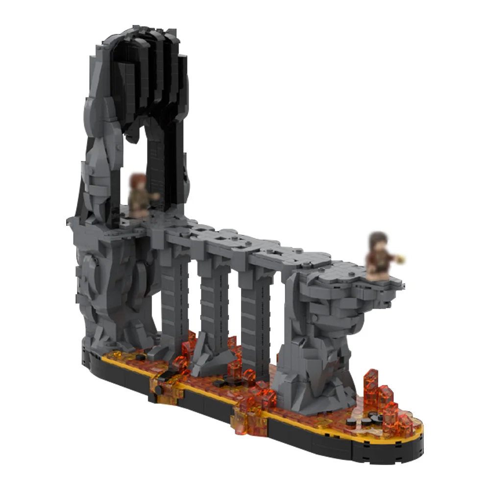 Gobricks MOC-226536 Rings Movie The Fires of Mount Doom Building Blocks The Fires of Mount Doom Bricks Toys Gift