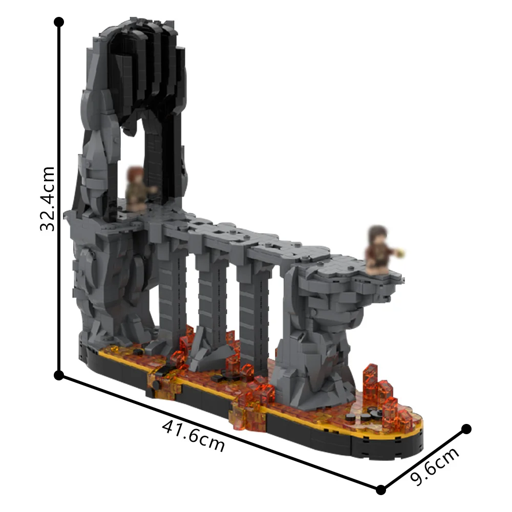 Gobricks MOC-226536 Rings Movie The Fires of Mount Doom Building Blocks The Fires of Mount Doom Bricks Toys Gift