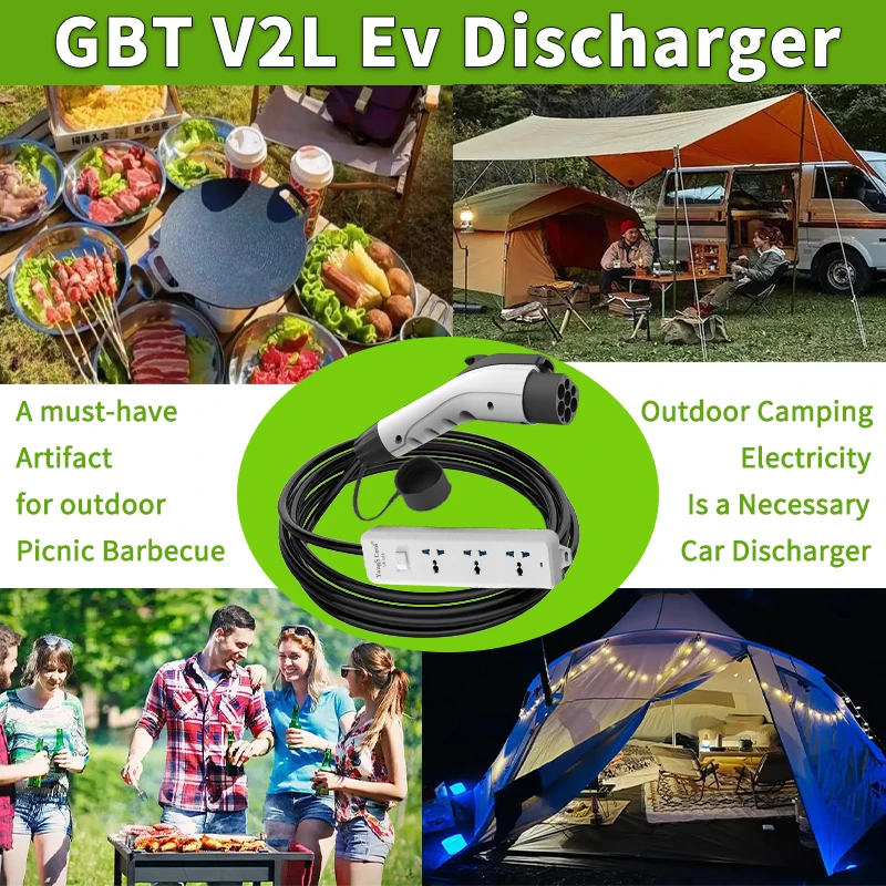 WUFEN BYD V2L GBT Discharger for EU/USA/UK/AU/NZ Socket EV Charger V2L Adapter 16A for GBT Cars Need Car Support V2L Function