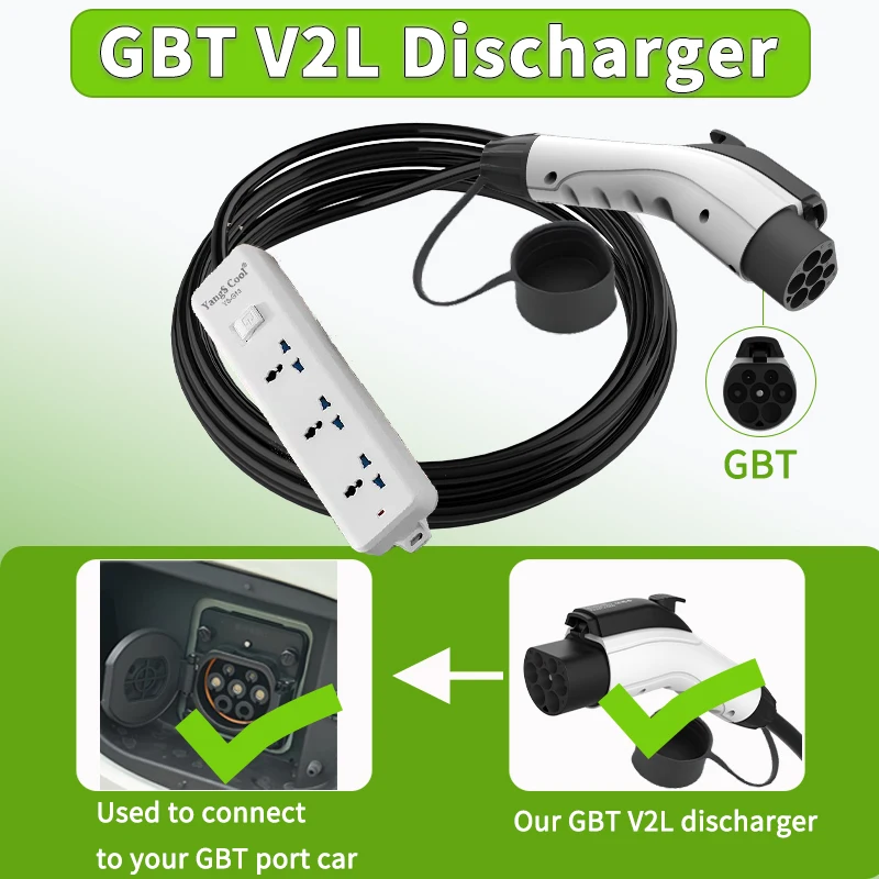 WUFEN BYD V2L GBT Discharger for EU/USA/UK/AU/NZ Socket EV Charger V2L Adapter 16A for GBT Cars Need Car Support V2L Function