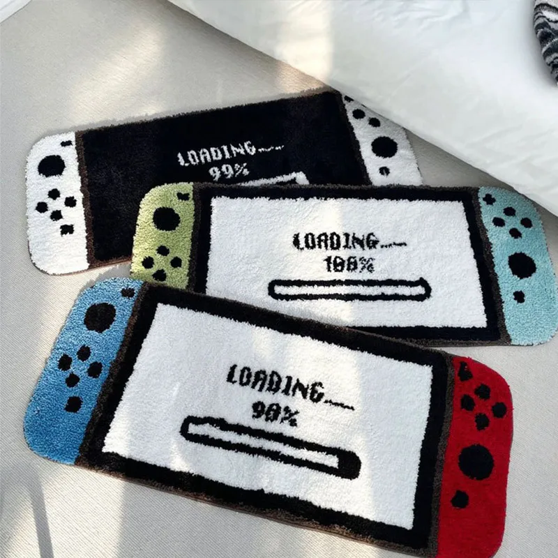 Game Controller Shaped Rug Cartoon Plush Bedroom Children's Room Play Area Decorative Floor Mat Home Decor