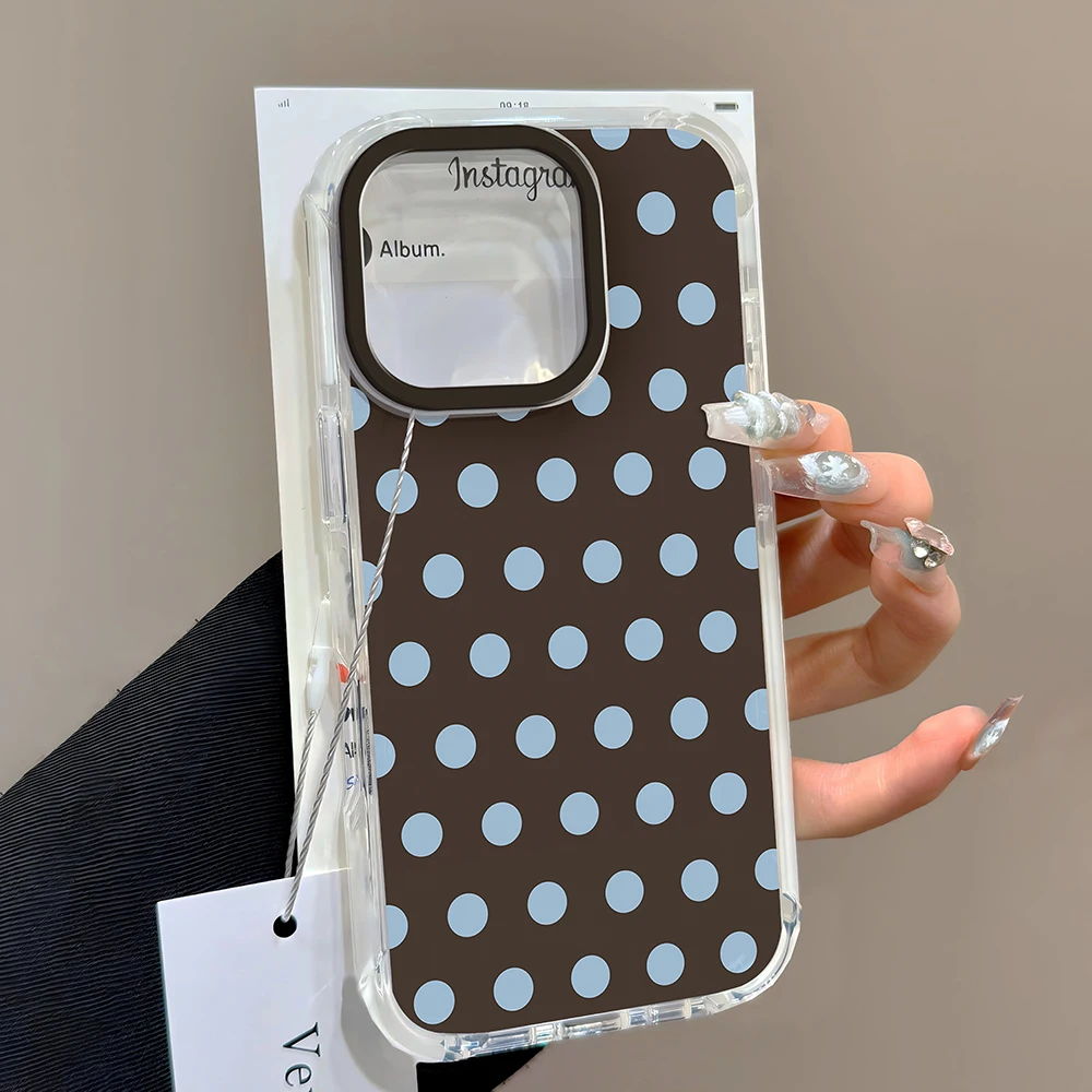 luxuryInsBrownRedPolkaDotsPhoneCaseForiPhone171616e1514131211MiniProMaxXXRXSMax78AirPlusBackCover