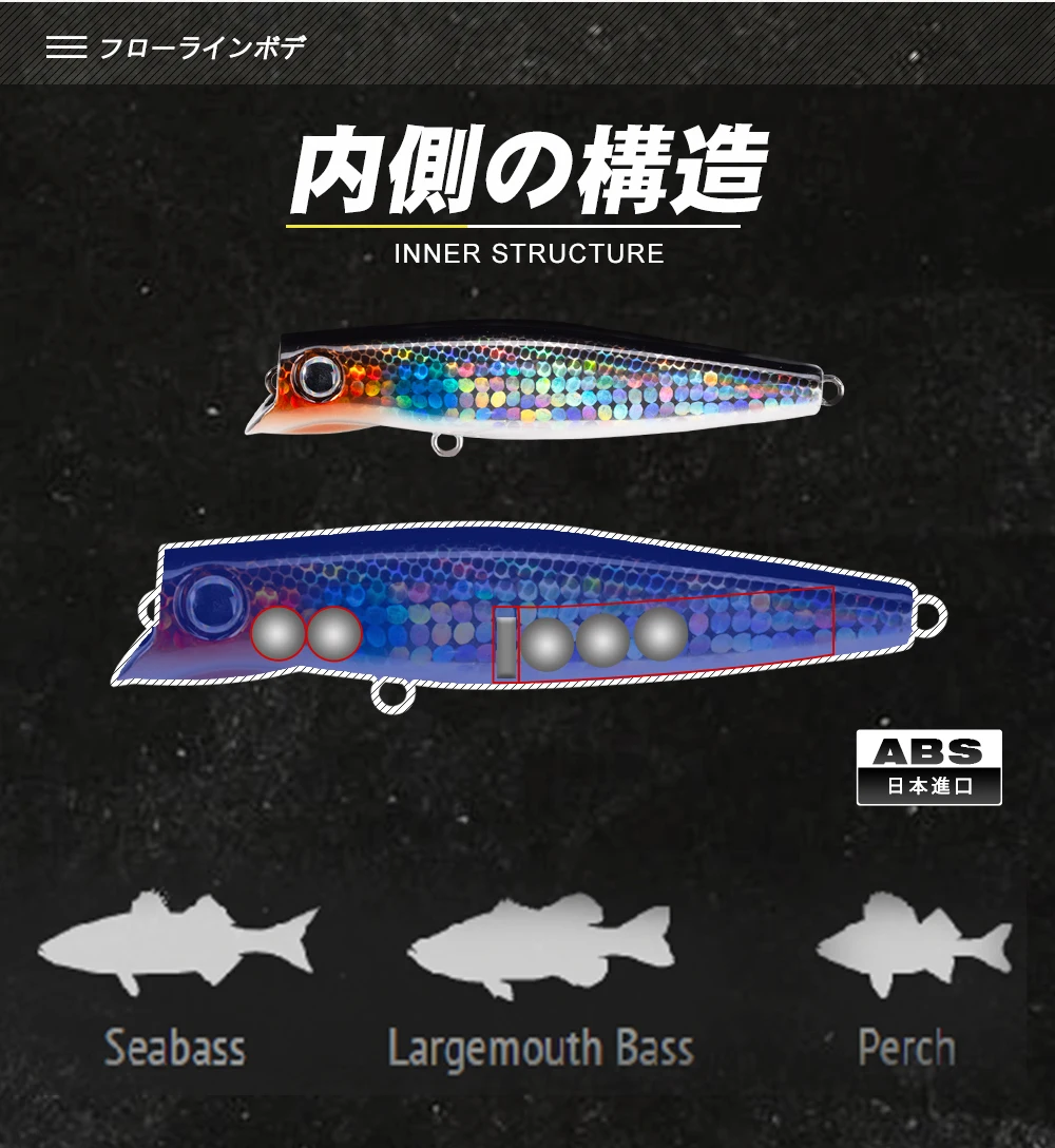D1 Popper Fishing Lures 90mm Slow Sinking Jerkbait Crankbait Rolling Wobblers Pencil Hard Artificial Bait Bass Pesca Tackle