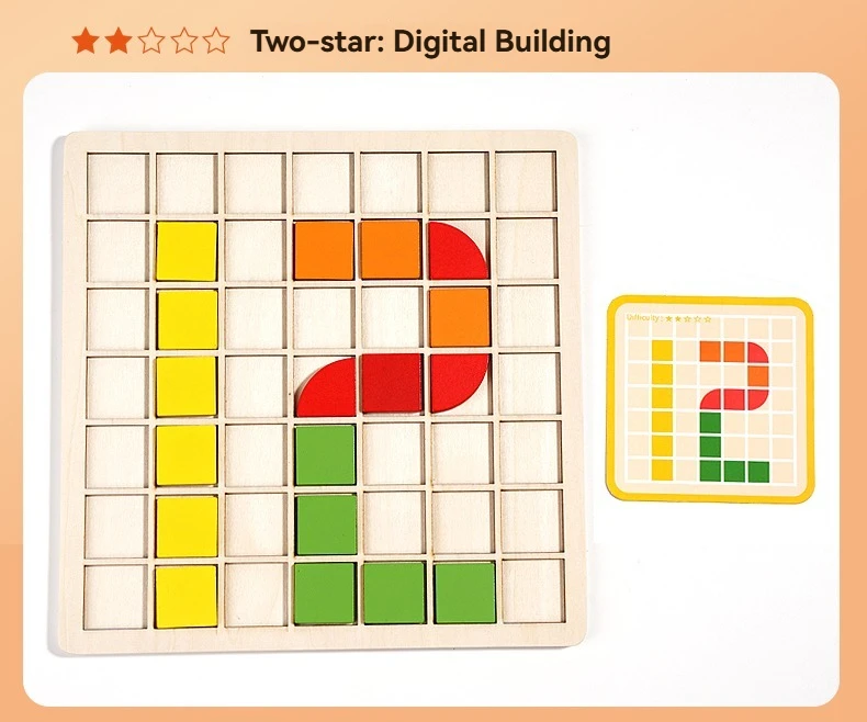 Wooden Montessori 120pcs PuzzleToys Mosaic Color Shapes Sensory Game Early Educational Toy Jigsaw Pattern Blocks for Toddler's