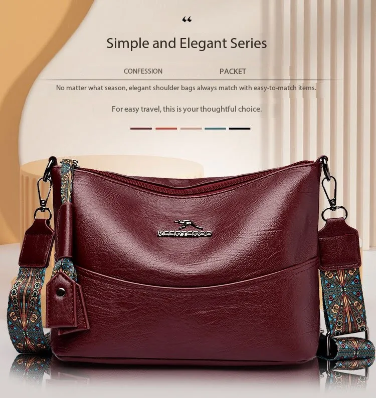 Luxury Brand Women PU Leather Messenger Bag Large Capacity Single Shoulder Crossbody Bag Soft Leather Handbag Fashion Female Gif