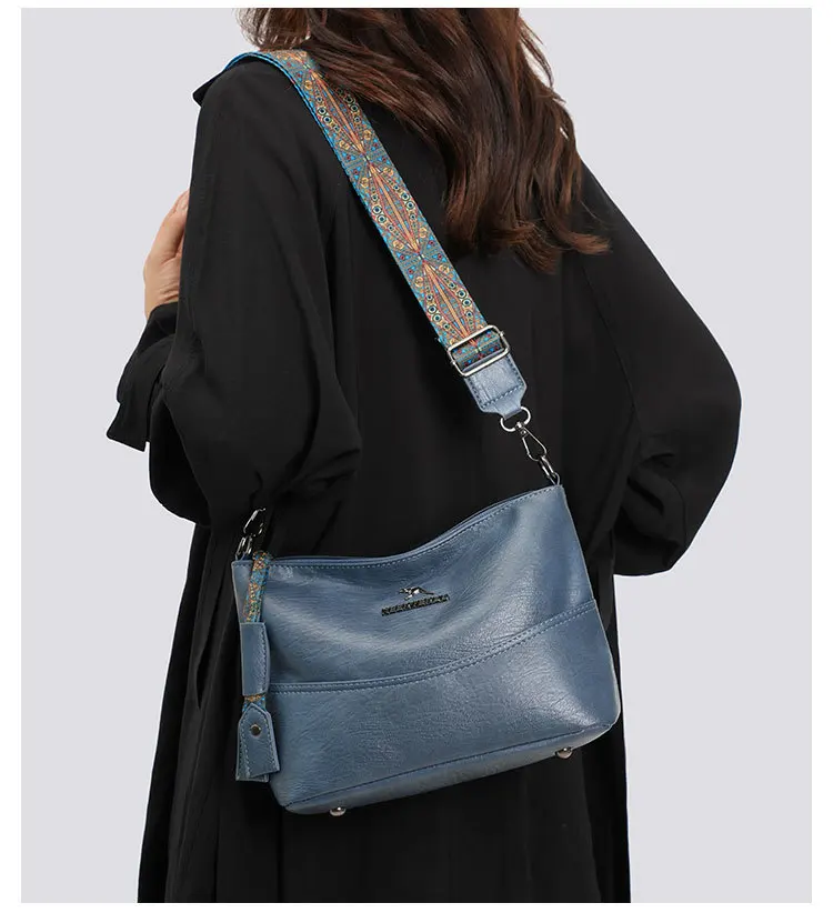 Luxury Brand Women PU Leather Messenger Bag Large Capacity Single Shoulder Crossbody Bag Soft Leather Handbag Fashion Female Gif