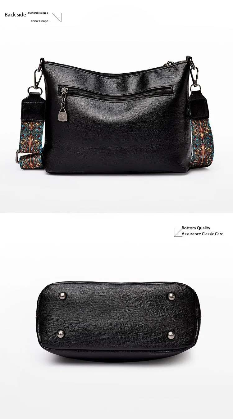 Luxury Brand Women PU Leather Messenger Bag Large Capacity Single Shoulder Crossbody Bag Soft Leather Handbag Fashion Female Gif