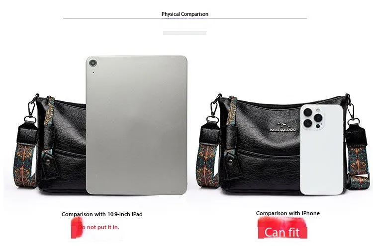 Luxury Brand Women PU Leather Messenger Bag Large Capacity Single Shoulder Crossbody Bag Soft Leather Handbag Fashion Female Gif