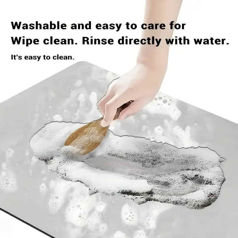 VIKAMA Modern Minimalist L-Shaped Rug Non-Slip Quick-Dry Bathroom Mat Toilet Floor Mat Kitchen & Laundry Area Rug Home Decor