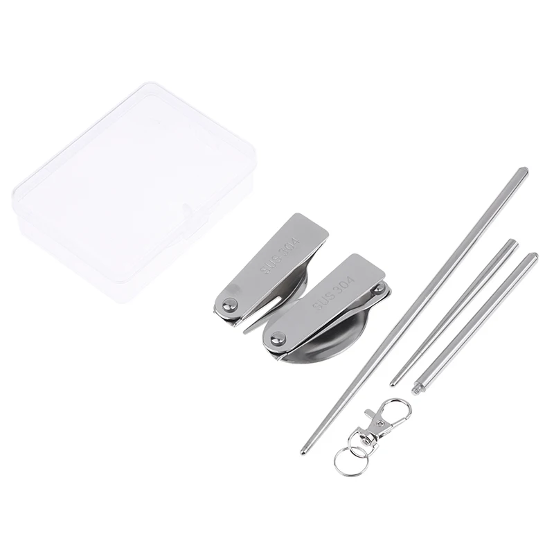 New 1Pc/3Pcs Portable Outdoor Cutleries Stainless Steel Spoon Fork Chopstick For Camping Travel School Use Folding Tablewares
