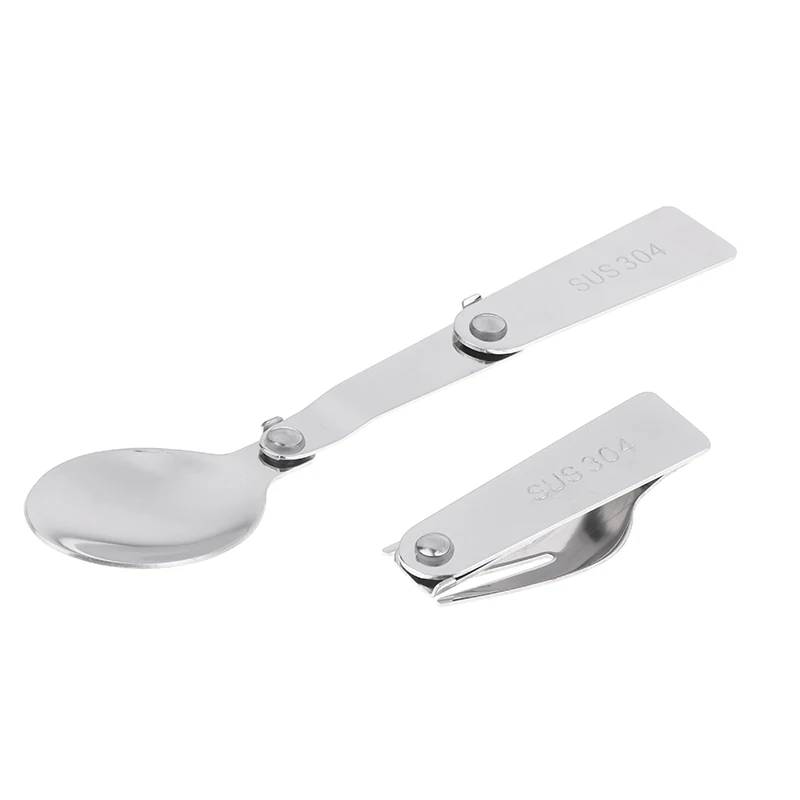 New 1Pc/3Pcs Portable Outdoor Cutleries Stainless Steel Spoon Fork Chopstick For Camping Travel School Use Folding Tablewares