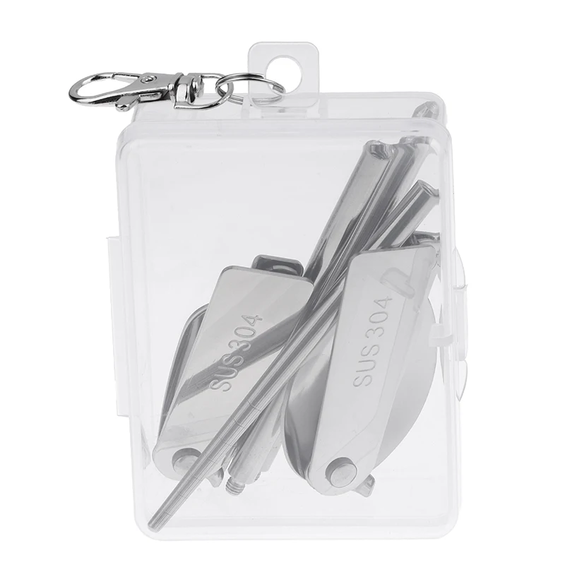 New 1Pc/3Pcs Portable Outdoor Cutleries Stainless Steel Spoon Fork Chopstick For Camping Travel School Use Folding Tablewares