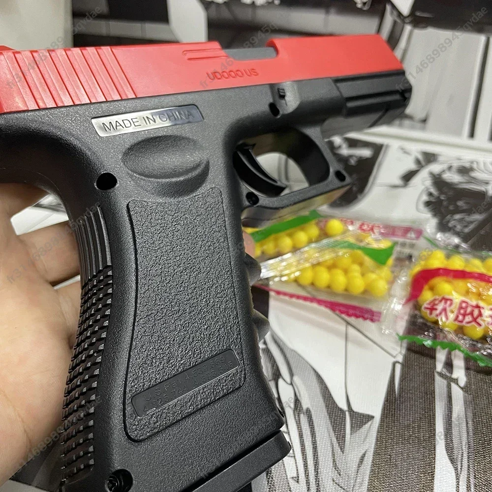 Airsoft Pistol Soft Bullet Manual G17 Toy Gun Lower Magazine with Laser Outdoor Sports CS Game Weapon for Children Adults Gift