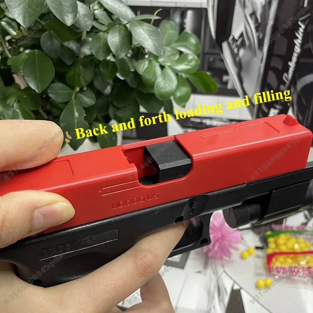 Airsoft Pistol Soft Bullet Manual G17 Toy Gun Lower Magazine with Laser Outdoor Sports CS Game Weapon for Children Adults Gift