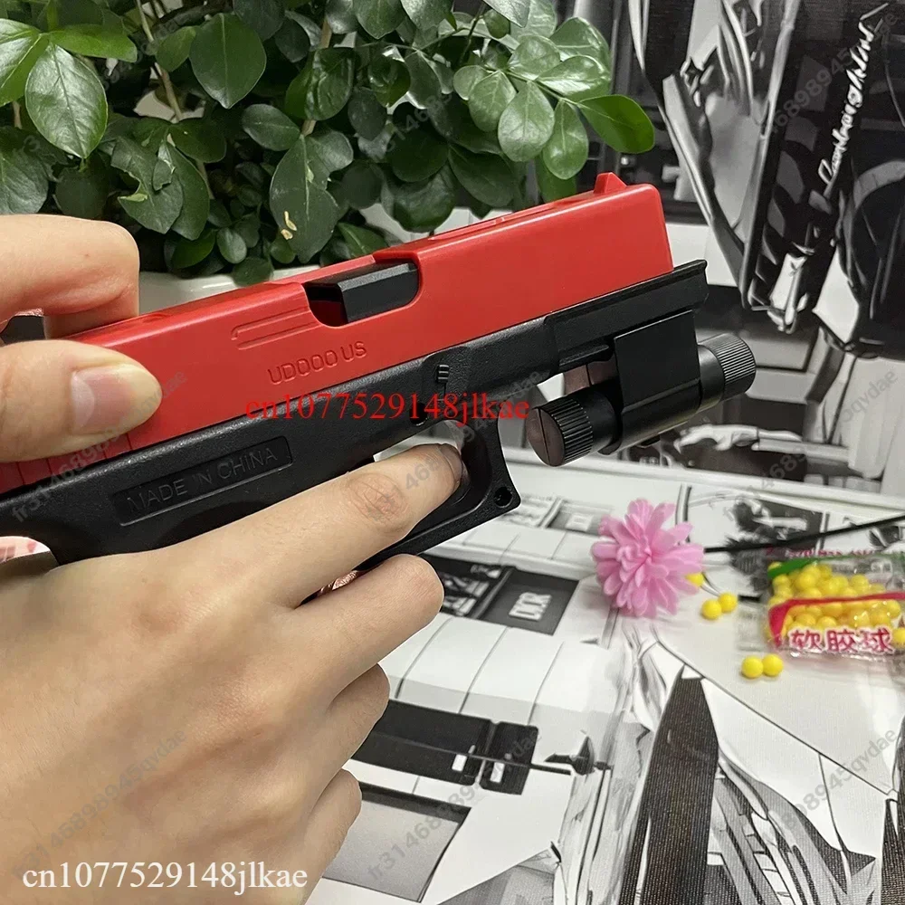 Airsoft Pistol Soft Bullet Manual G17 Toy Gun Lower Magazine with Laser Outdoor Sports CS Game Weapon for Children Adults Gift