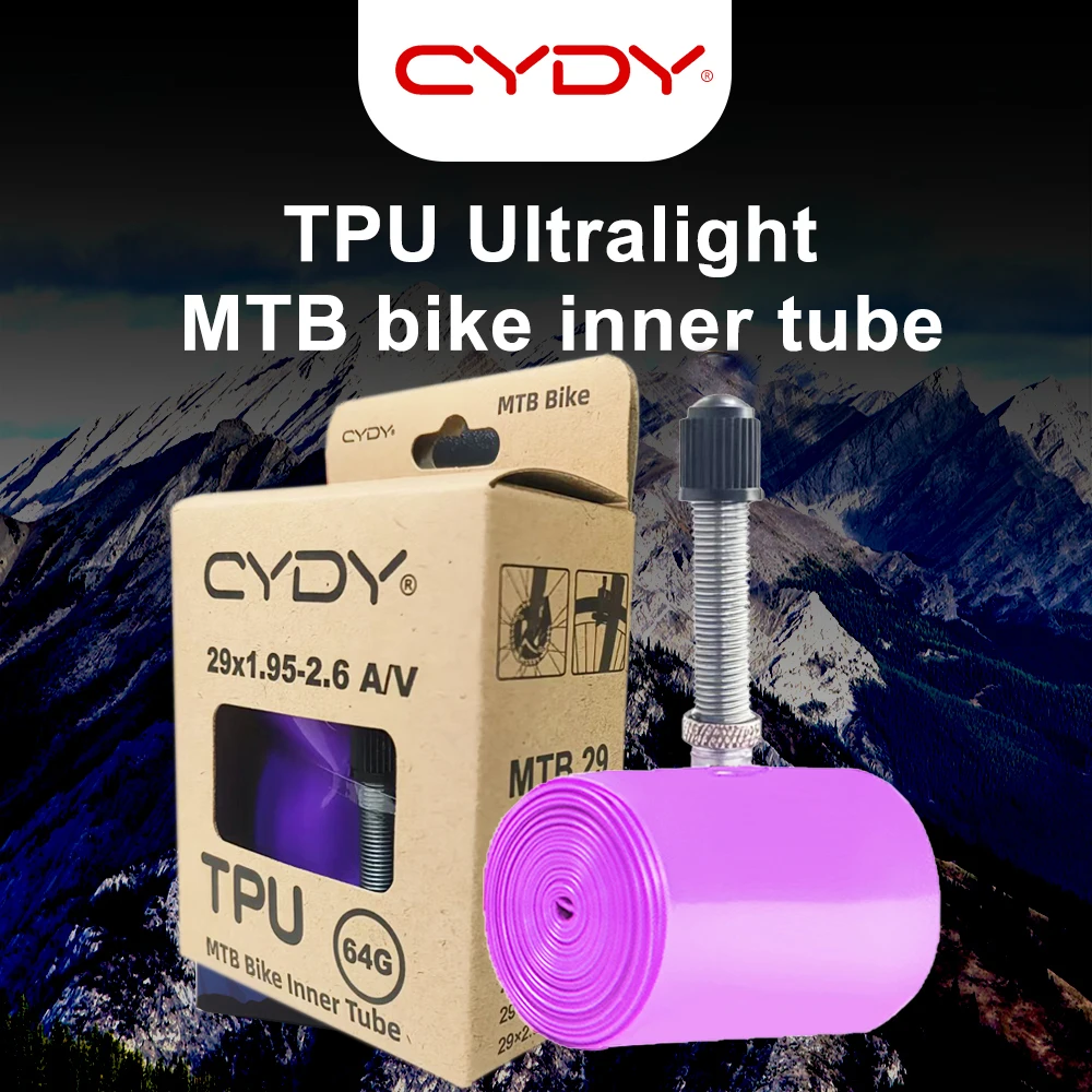 CYDY TPU MTB Bike Inner Tube Camera 29 26 27.5 29x1.95-2.6 Inch Mountain Bicycle Tire AV Schrader Valve Pneu 29er Cycling Tube