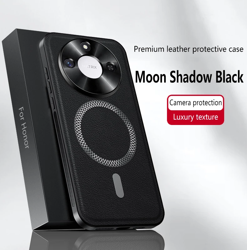 Magnetic Case for Honor Magic 9 8 7 6 Lite 7 6 Pro Max Super Cover Leather Soft Shockproof Mag-safe Metal Camera Protector Shell