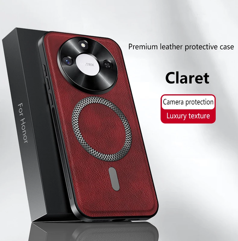 Magnetic Case for Honor Magic 9 8 7 6 Lite 7 6 Pro Max Super Cover Leather Soft Shockproof Mag-safe Metal Camera Protector Shell