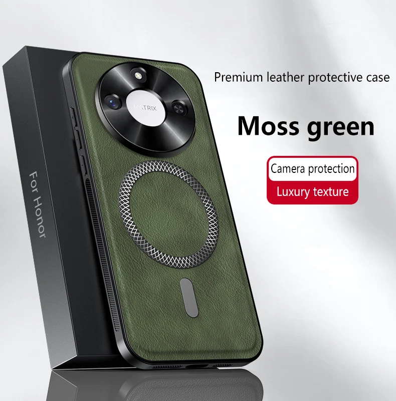 Magnetic Case for Honor Magic 9 8 7 6 Lite 7 6 Pro Max Super Cover Leather Soft Shockproof Mag-safe Metal Camera Protector Shell