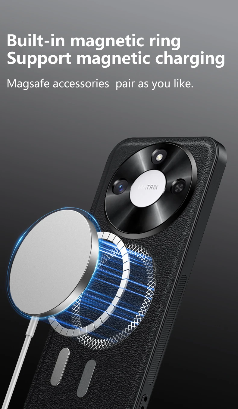 Magnetic Case for Honor Magic 9 8 7 6 Lite 7 6 Pro Max Super Cover Leather Soft Shockproof Mag-safe Metal Camera Protector Shell