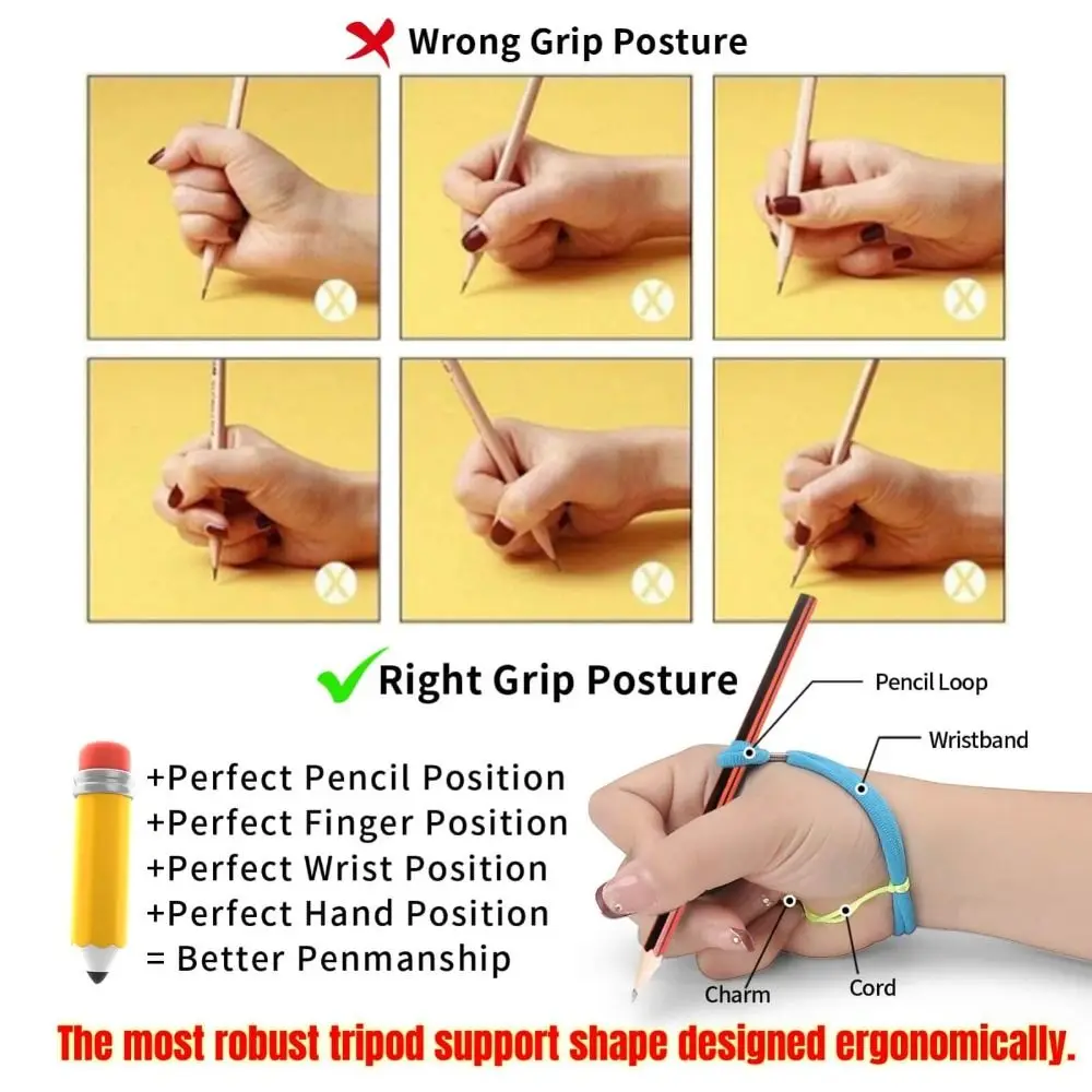 6PCS Ergonomic Pencil Grips Portable Soft Students Learning Write Corrector Cartoon Shape Handwriting Aid for Handwriting