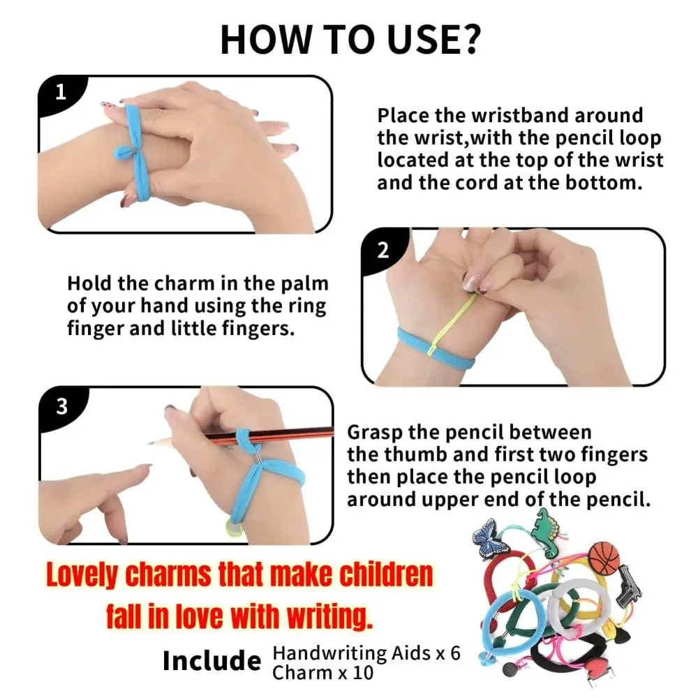 6PCS Ergonomic Pencil Grips Portable Soft Students Learning Write Corrector Cartoon Shape Handwriting Aid for Handwriting