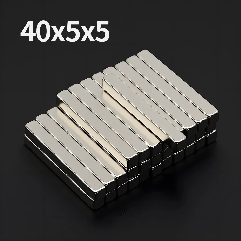 40x5x5mm Powerful Neodymium Magnet N35 NdfeB Permanent Magnetic imanes Block Super Strong Fridge Magnets DIY