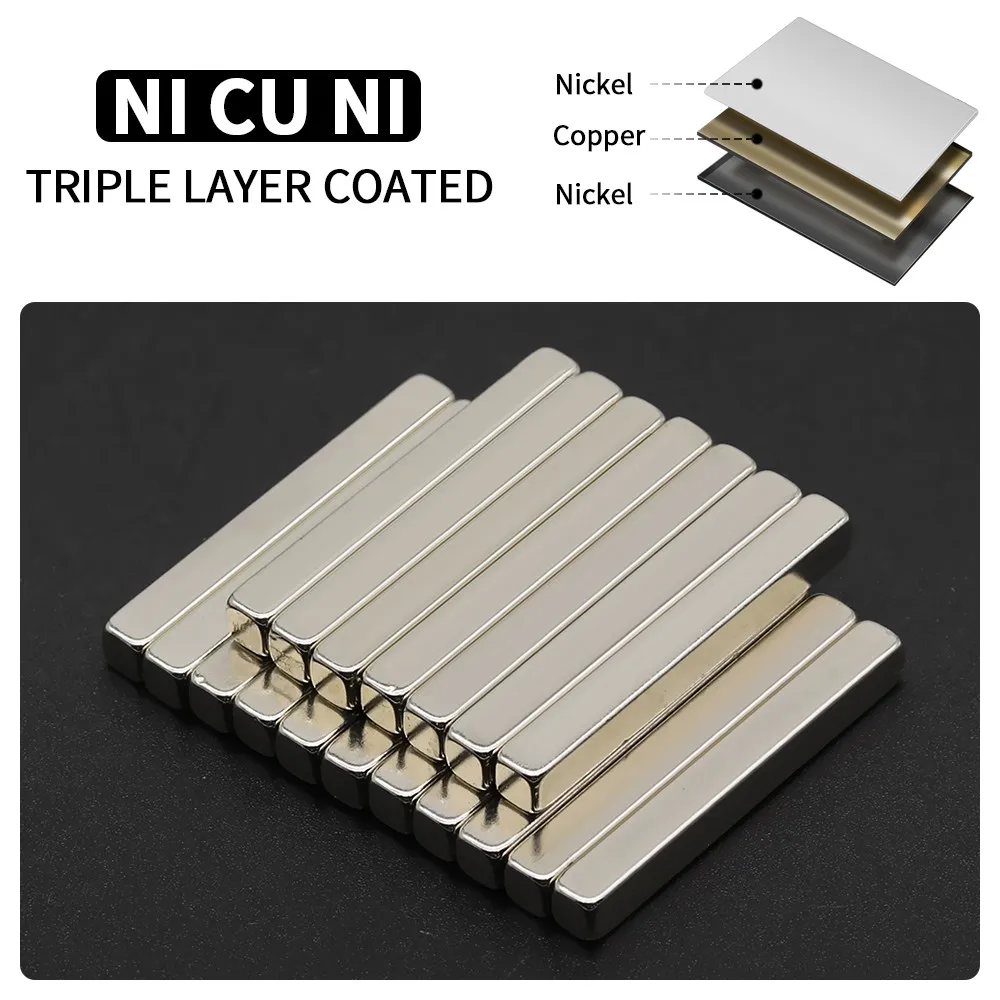 40x5x5mm Powerful Neodymium Magnet N35 NdfeB Permanent Magnetic imanes Block Super Strong Fridge Magnets DIY