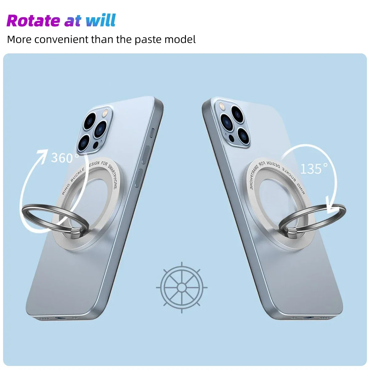 Magnetic for Magsafe Phone Holder Stand Mini Magnet Finger Ring Socket Cellphone Bracket for IPhone 16 15 14 13 12Pro/Max