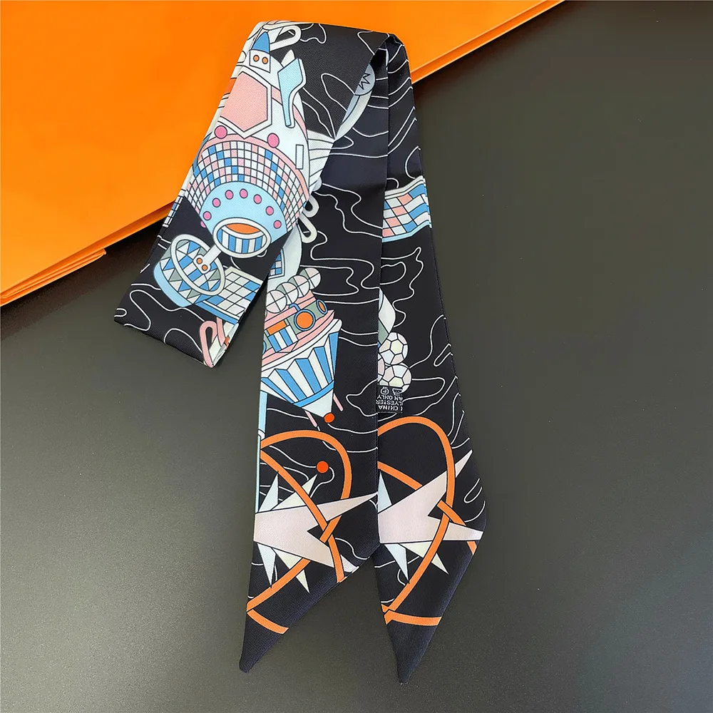 Korean Version of Versatile Women's Tied Bags Ribbons Headbands Decorative Long Streamers Small Scarves Silk Scarves Wholesale