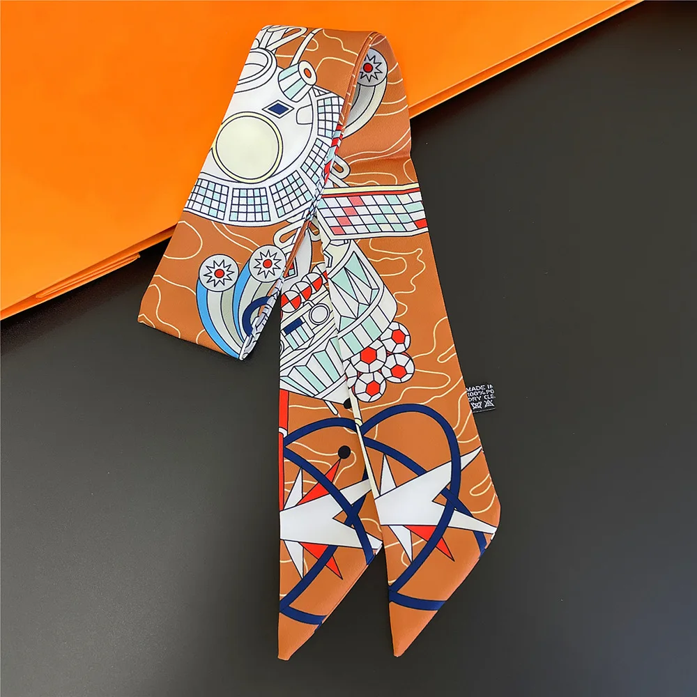 Korean Version of Versatile Women's Tied Bags Ribbons Headbands Decorative Long Streamers Small Scarves Silk Scarves Wholesale