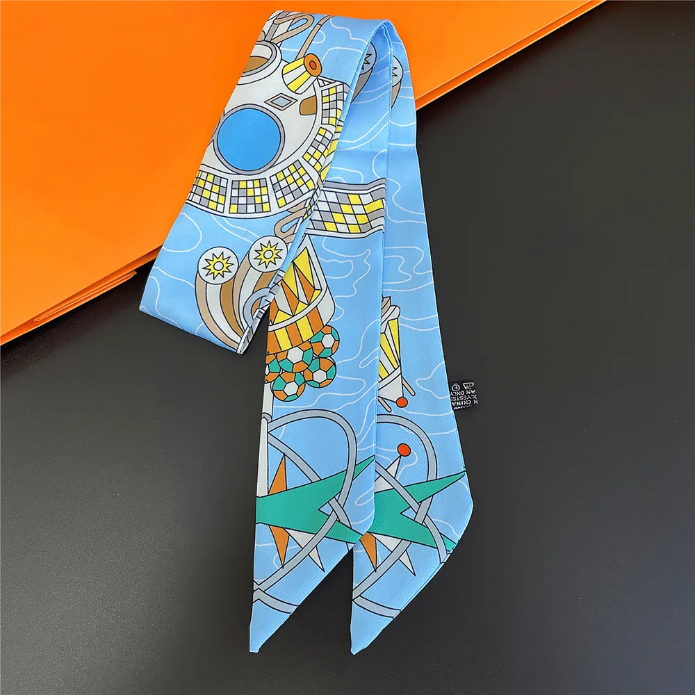 Korean Version of Versatile Women's Tied Bags Ribbons Headbands Decorative Long Streamers Small Scarves Silk Scarves Wholesale